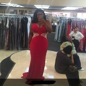 Red Corset Prom Dress